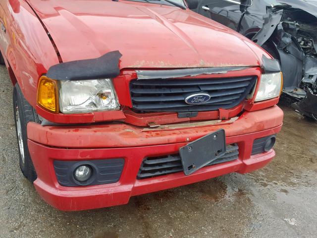 1FTYR10U85PA88019 - 2005 FORD RANGER RED photo 9