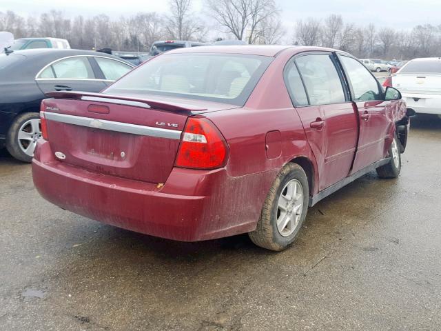 1G1ZT52815F127903 - 2005 CHEVROLET MALIBU LS MAROON photo 4