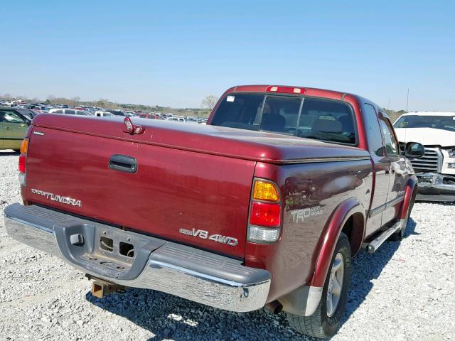5TBBT44153S428974 - 2003 TOYOTA TUNDRA ACC RED photo 4