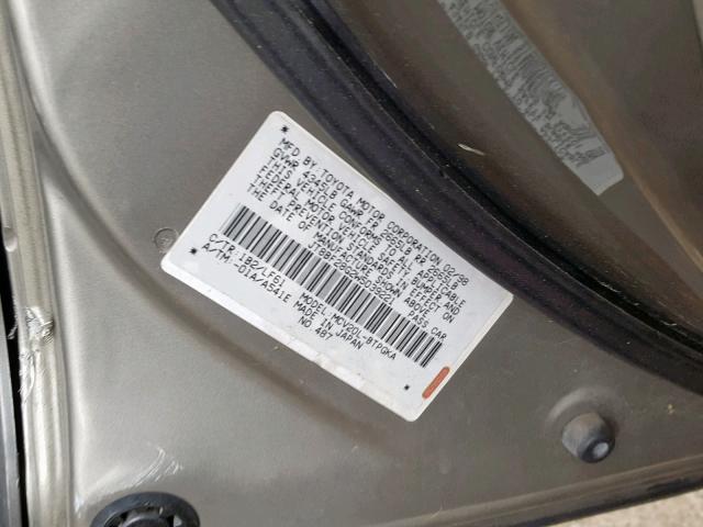 JT8BF28G2W5039221 - 1998 LEXUS ES 300 GRAY photo 10