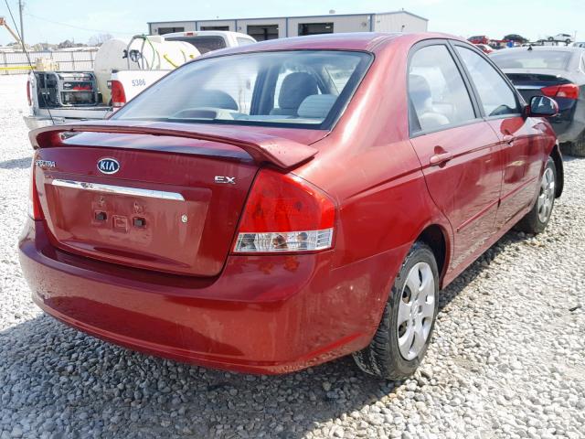 KNAFE221X95622115 - 2009 KIA SPECTRA EX BURGUNDY photo 4