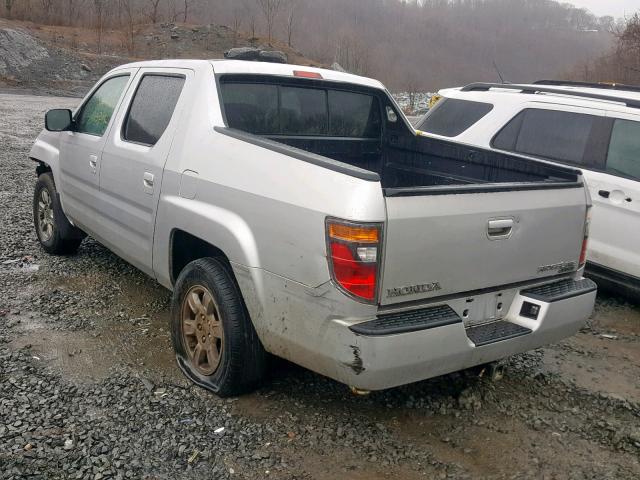 2HJYK16358H509198 - 2008 HONDA RIDGELINE SILVER photo 3