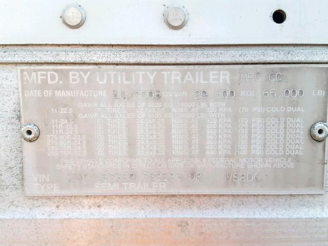 1UYVS25397G212302 - 2007 UTILITY TRAILER Ağ foto 10