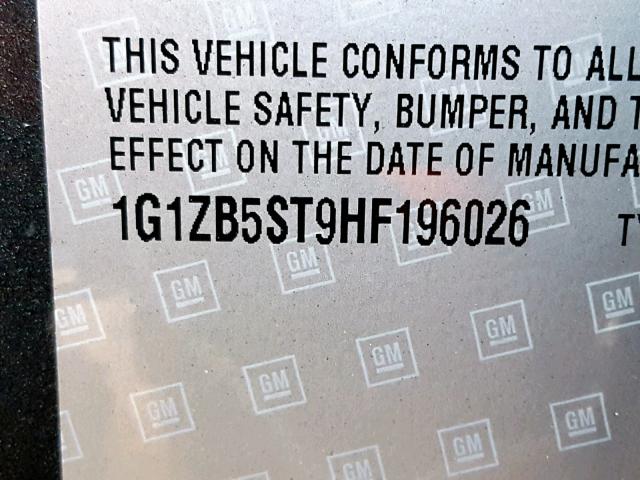1G1ZB5ST9HF196026 - 2017 CHEVROLET MALIBU LS GRAY photo 10