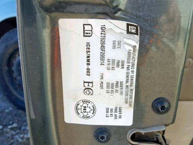 1G1ZT62845F295914 - 2005 CHEVROLET MALIBU MAX 灰色 照片 10