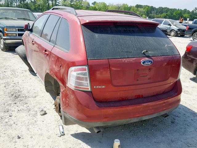 2FMDK38C37BA89675 - 2007 FORD EDGE SEL RED photo 3