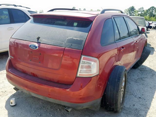 2FMDK38C37BA89675 - 2007 FORD EDGE SEL RED photo 4