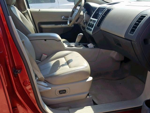 2FMDK38C37BA89675 - 2007 FORD EDGE SEL RED photo 5