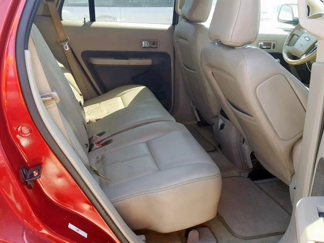 2FMDK38C37BA89675 - 2007 FORD EDGE SEL RED photo 6