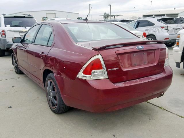 3FAHP06Z77R252297 - 2007 FORD FUSION S BURGUNDY photo 3