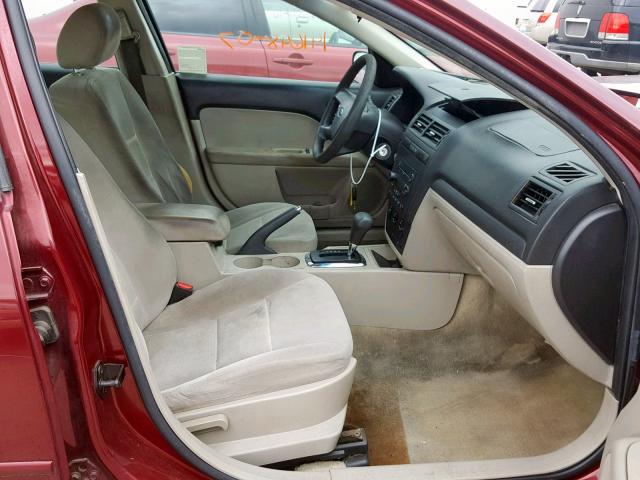 3FAHP06Z77R252297 - 2007 FORD FUSION S BURGUNDY photo 5