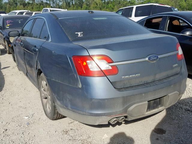 1FAHP2EW7AG138463 - 2010 FORD TAURUS SEL BLUE photo 3