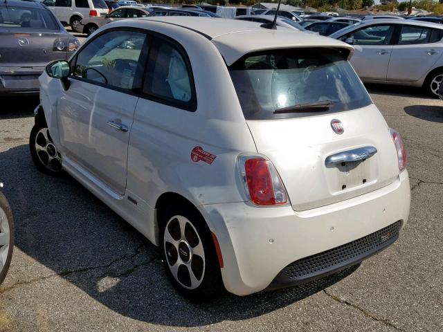 3C3CFFGE9HT661562 - 2017 FIAT 500 ELECTR WHITE photo 3