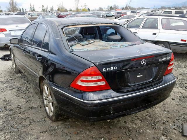 WDBRF40J74F471358 - 2004 MERCEDES-BENZ C 230K SPO BLACK photo 3