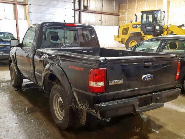 1FTYR10U46PA52393 - 2006 FORD RANGER BLACK photo 3