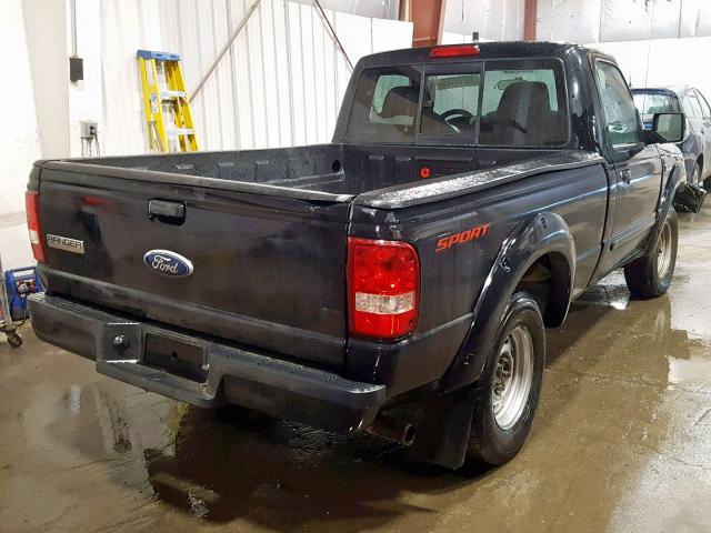 1FTYR10U46PA52393 - 2006 FORD RANGER BLACK photo 4