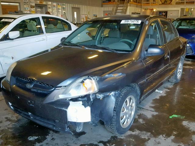 KNADC125536223673 - 2003 KIA RIO GRAY photo 2