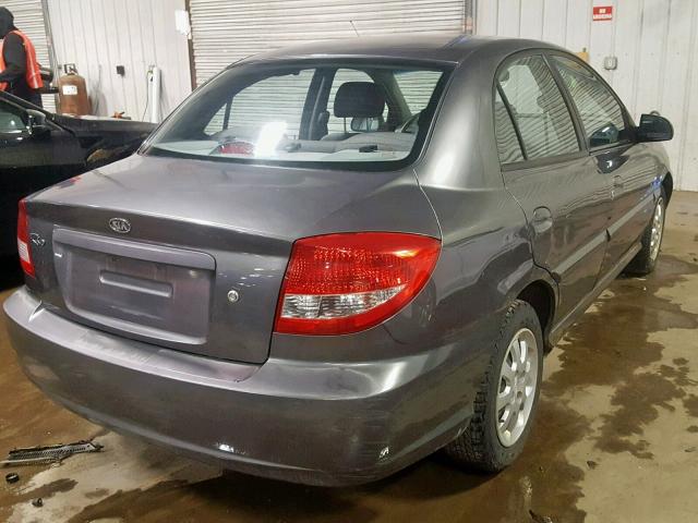 KNADC125536223673 - 2003 KIA RIO GRAY photo 4