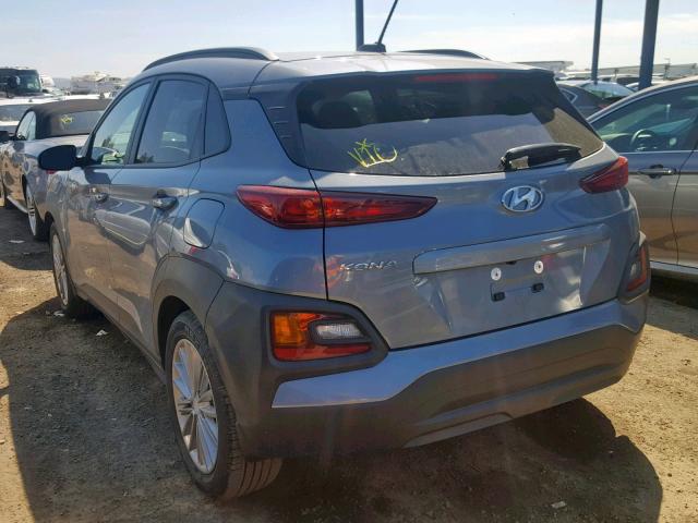 KM8K62AA0JU158208 - 2018 HYUNDAI KONA SEL GRAY photo 3