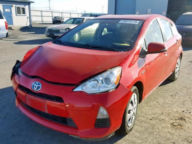 JTDKDTB34D1537380 - 2013 TOYOTA PRIUS C RED photo 2