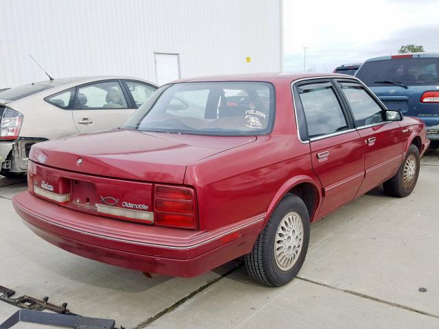 1G3AG55M7R6314568 - 1994 OLDSMOBILE CUTLASS CI BURGUNDY photo 4