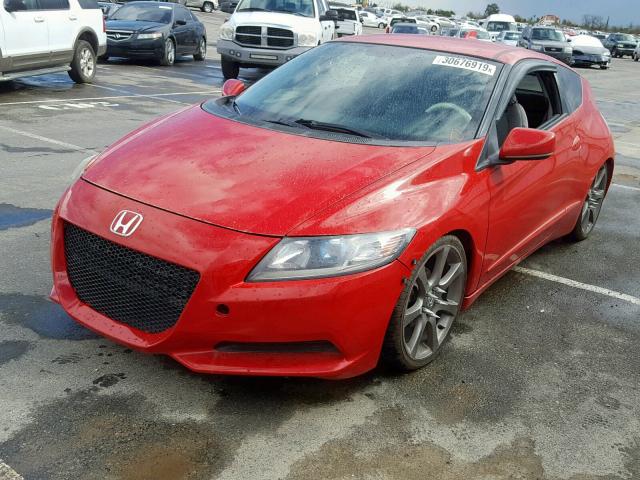 JHMZF1C48BS015300 - 2011 HONDA CR-Z RED photo 2