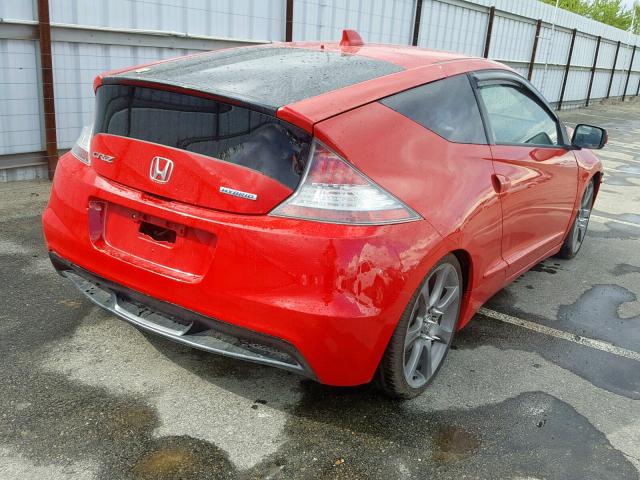 JHMZF1C48BS015300 - 2011 HONDA CR-Z RED photo 4