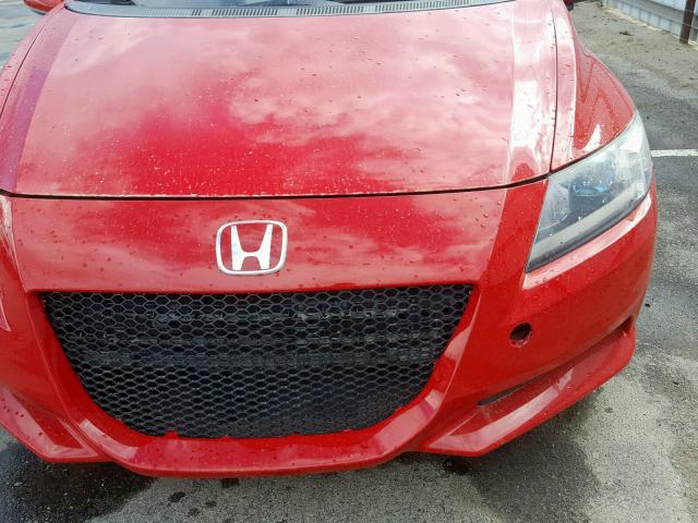 JHMZF1C48BS015300 - 2011 HONDA CR-Z RED photo 9