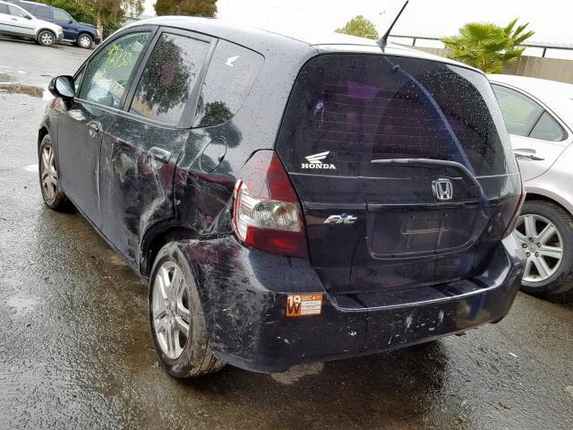 JHMGD384X7S025013 - 2007 HONDA FIT BLACK photo 3