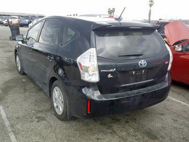 JTDZN3EU4C3134129 - 2012 TOYOTA PRIUS V BLACK photo 3