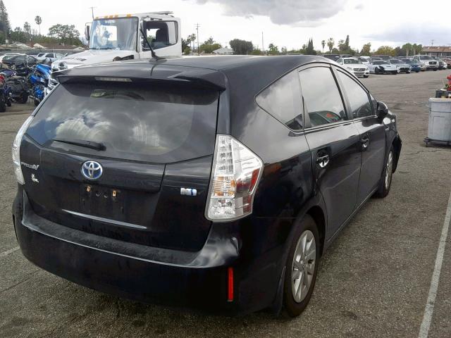 JTDZN3EU4C3134129 - 2012 TOYOTA PRIUS V BLACK photo 4