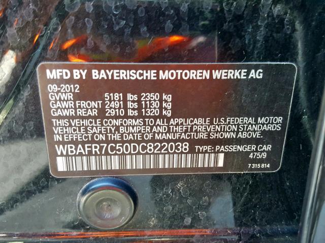 WBAFR7C50DC822038 - 2013 BMW 535 I BLACK photo 10