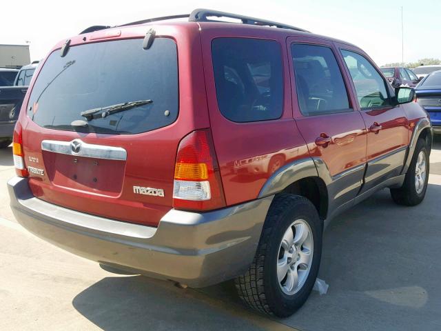 4F2CZ06124KM01806 - 2004 MAZDA TRIBUTE ES წითელი ფოტო 4