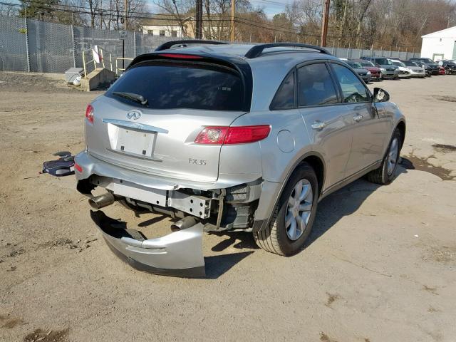 JNRAS08W55X213435 - 2005 INFINITI FX35 SILVER photo 4