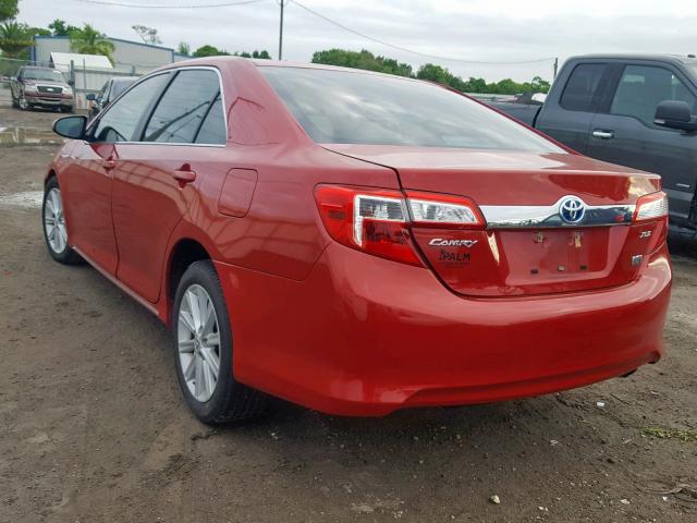 4T1BD1FK9CU050626 - 2012 TOYOTA CAMRY HYBR RED photo 3