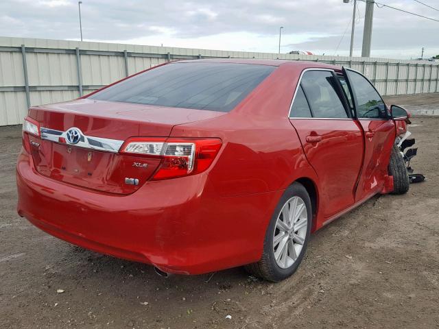 4T1BD1FK9CU050626 - 2012 TOYOTA CAMRY HYBR RED photo 4