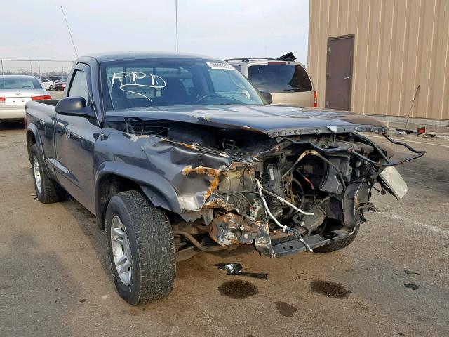 1D7FL16K54S602635 - 2004 DODGE DAKOTA SXT GRAY photo 1