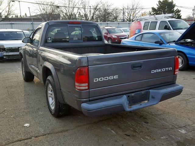 1D7FL16K54S602635 - 2004 DODGE DAKOTA SXT GRAY photo 3