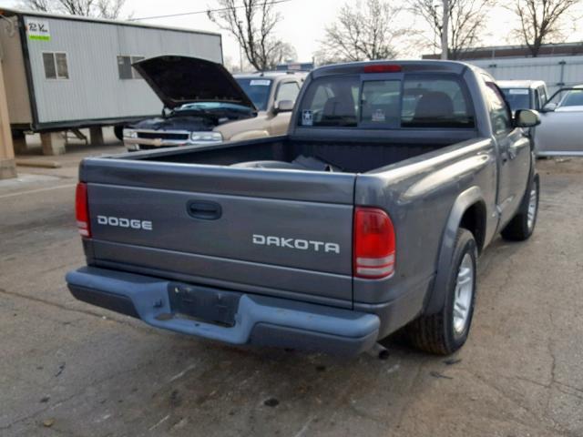 1D7FL16K54S602635 - 2004 DODGE DAKOTA SXT GRAY photo 4