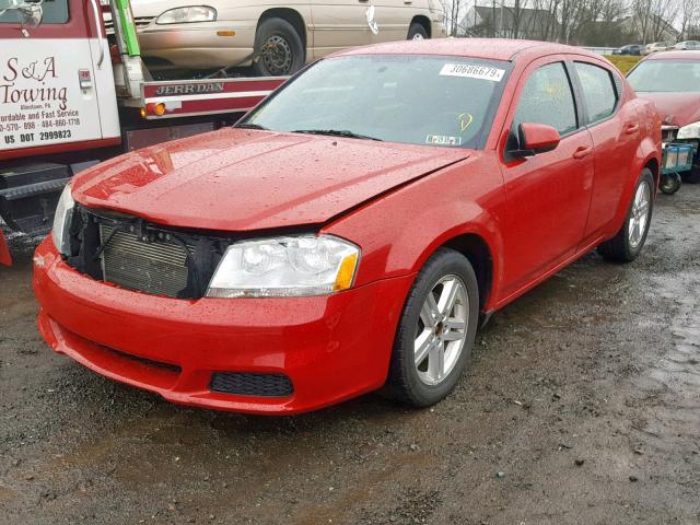 1B3BD1FB9BN577046 - 2011 DODGE AVENGER MA RED photo 2