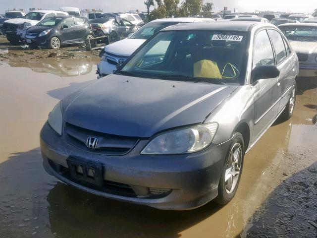 2HGES163X5H627705 - 2005 HONDA CIVIC DX V GRAY photo 2