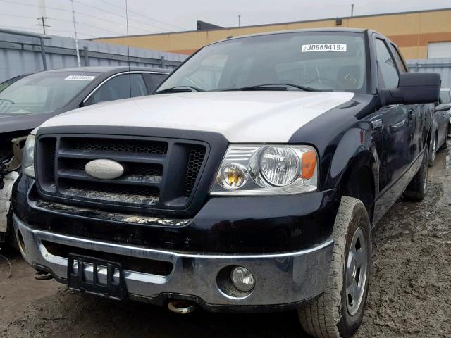 1FTRX14W78FC33017 - 2008 FORD F150 BLACK photo 2