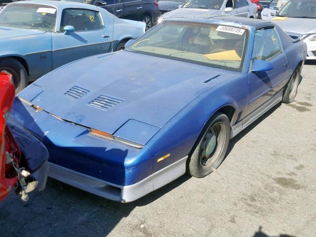 1G2FW21F9HL220145 - 1987 PONTIAC FIREBIRD T BLUE photo 2