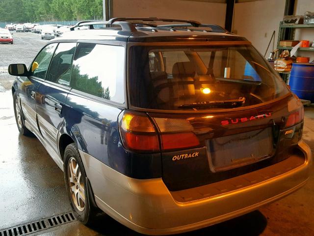 4S3BH675237604585 - 2003 SUBARU LEGACY OUT BLUE photo 3