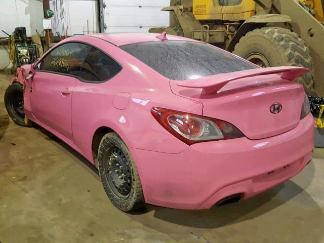 KMHHT6KDXAU017701 - 2010 HYUNDAI GENESIS CO PINK photo 3