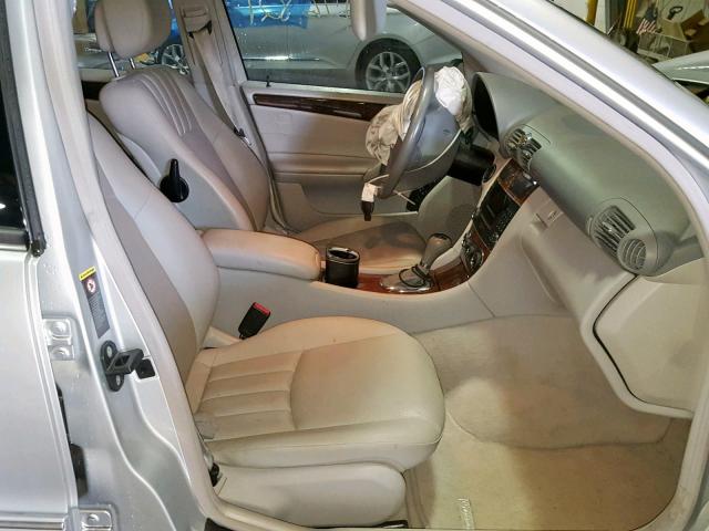 WDBRF92H77F913101 - 2007 MERCEDES-BENZ C 280 4MAT SILVER photo 5