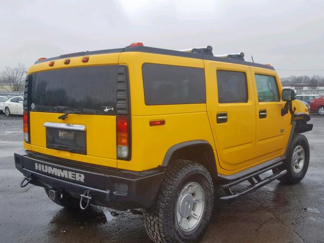 5GRGN23U53H107415 - 2003 HUMMER H2 YELLOW photo 4