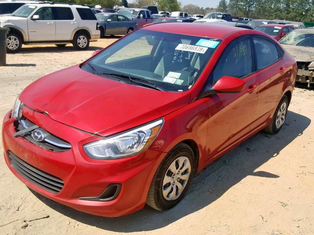 KMHCT4AE8HU291532 - 2017 HYUNDAI ACCENT SE RED photo 2