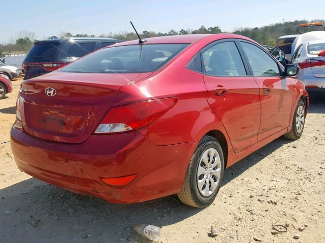 KMHCT4AE8HU291532 - 2017 HYUNDAI ACCENT SE RED photo 4