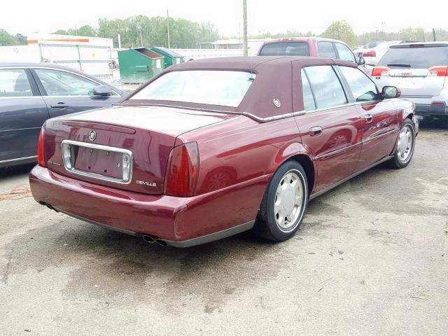 1G6KD54Y6YU287376 - 2000 CADILLAC DEVILLE MAROON photo 4